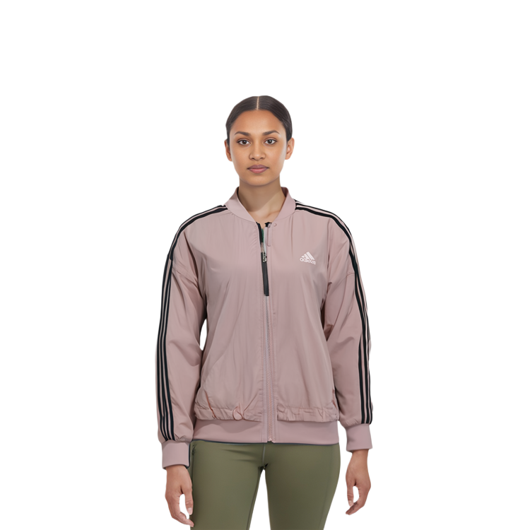 Details for (W) adidas MH Bomber Logo Cetakan Jaket Fleece Musim Sejuk Wanita Pink GM1412