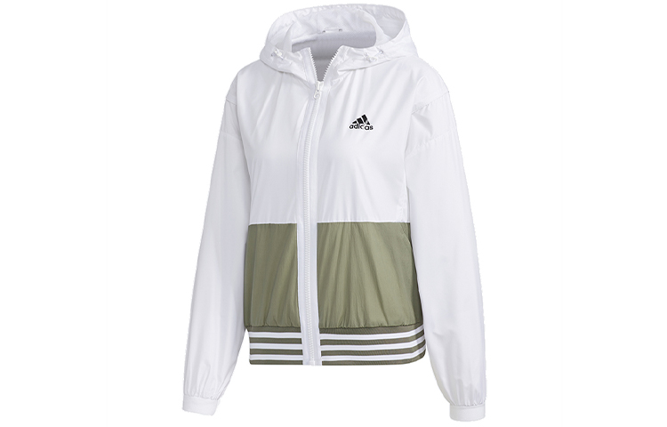 (Women) adidas MH FEM WB White Hooded Windbreaker Jacket GF0129