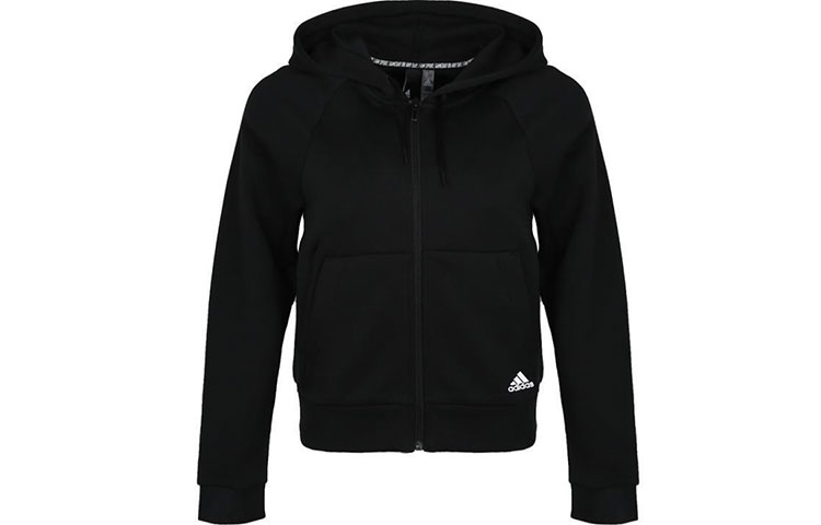 (Women) adidas MH Hoodie Athletic Zip-Up Jacket Black DU6570