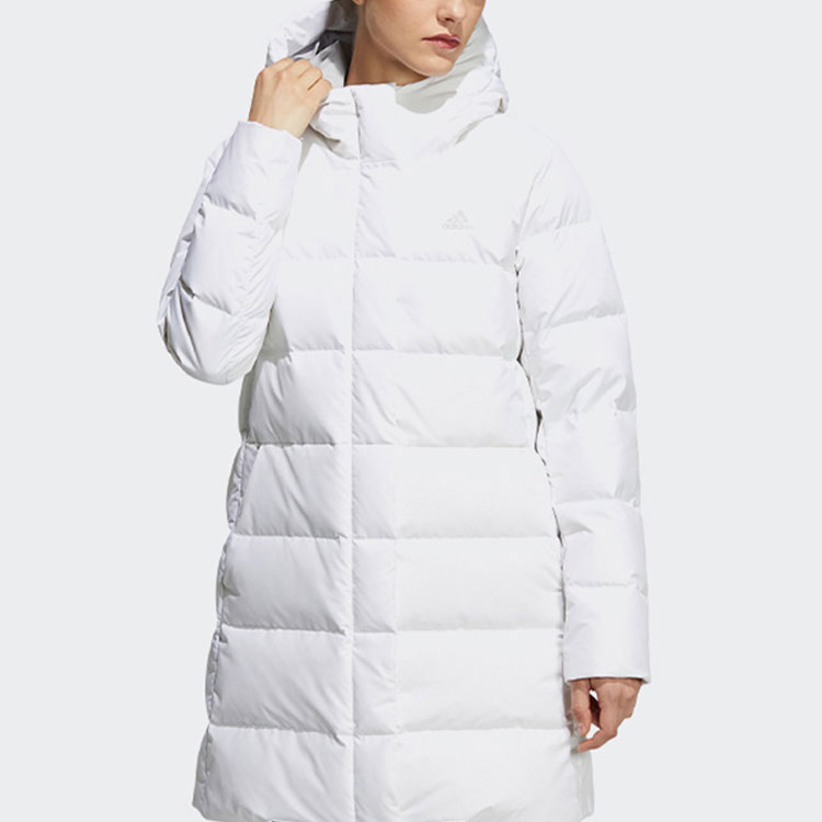 Details for (Women) adidas Mid-Length Down Jacket Winter Hooded Coat White H23072