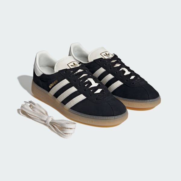 Sizing (W) 阿迪达斯慕尼黑鞋 黑色/米白色/生胶色 IH4206