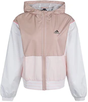 (Women) adidas Must Haves Colorblock Logo Windbreaker Jacket Pink GF0127