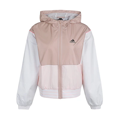 (Women) adidas Must Haves Colorblock Logo Windbreaker Jacket Pink GF0127