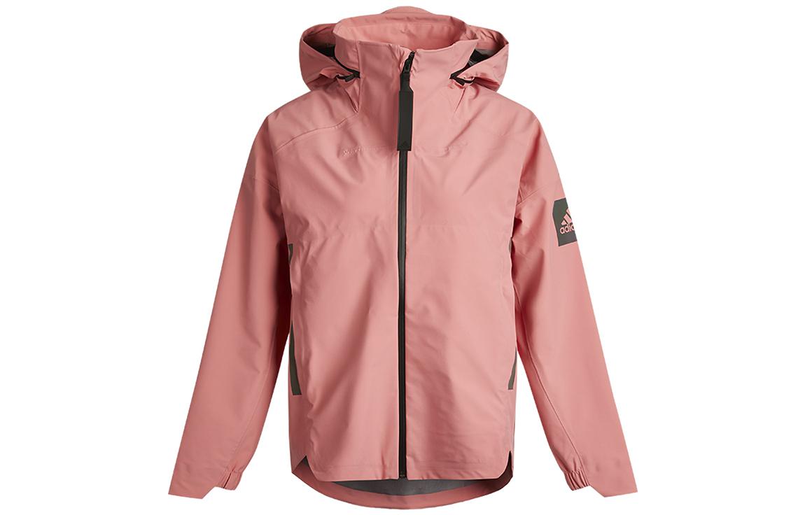 Buy (W) 阿迪达斯MYSHELTER粉色标志拉链连帽夹克 GL1009