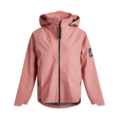 (Women) adidas MYSHELTER Pink Logo Print Zip-Up Hooded Jacket GL1009