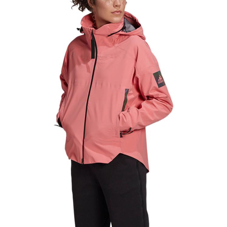 Lookbook (W) 阿迪达斯MYSHELTER粉色标志拉链连帽夹克 GL1009