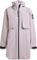 (Women) adidas Myshelter Rain.Rdy Light Pink Striped Colorblock Hooded Parka Jacket IR6158 (Women) adidas Myshelter Rain.Rdy Light Pink Striped Colorblock Hooded Parka Jacket IR6158