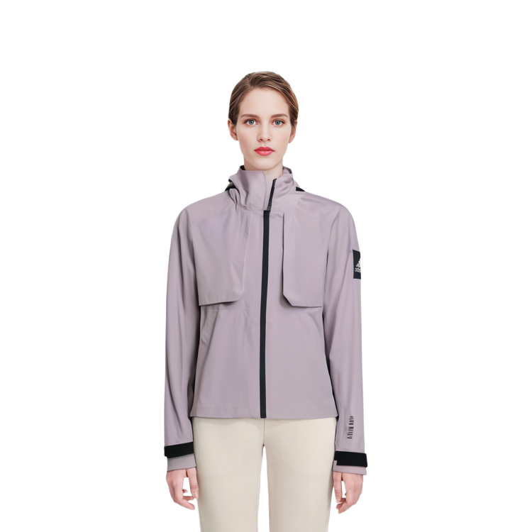 Details for (W) adidas Myshelter Rain.Rdy Chaqueta Parka Capucha Rosa Claro a Rayas Colorblock IR6158