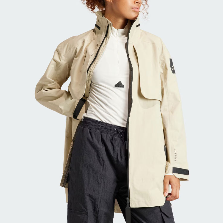 Purchase (W) 阿迪达斯Myshelter Rain.Rdy拼色连帽夹克草原棕色. IR6159