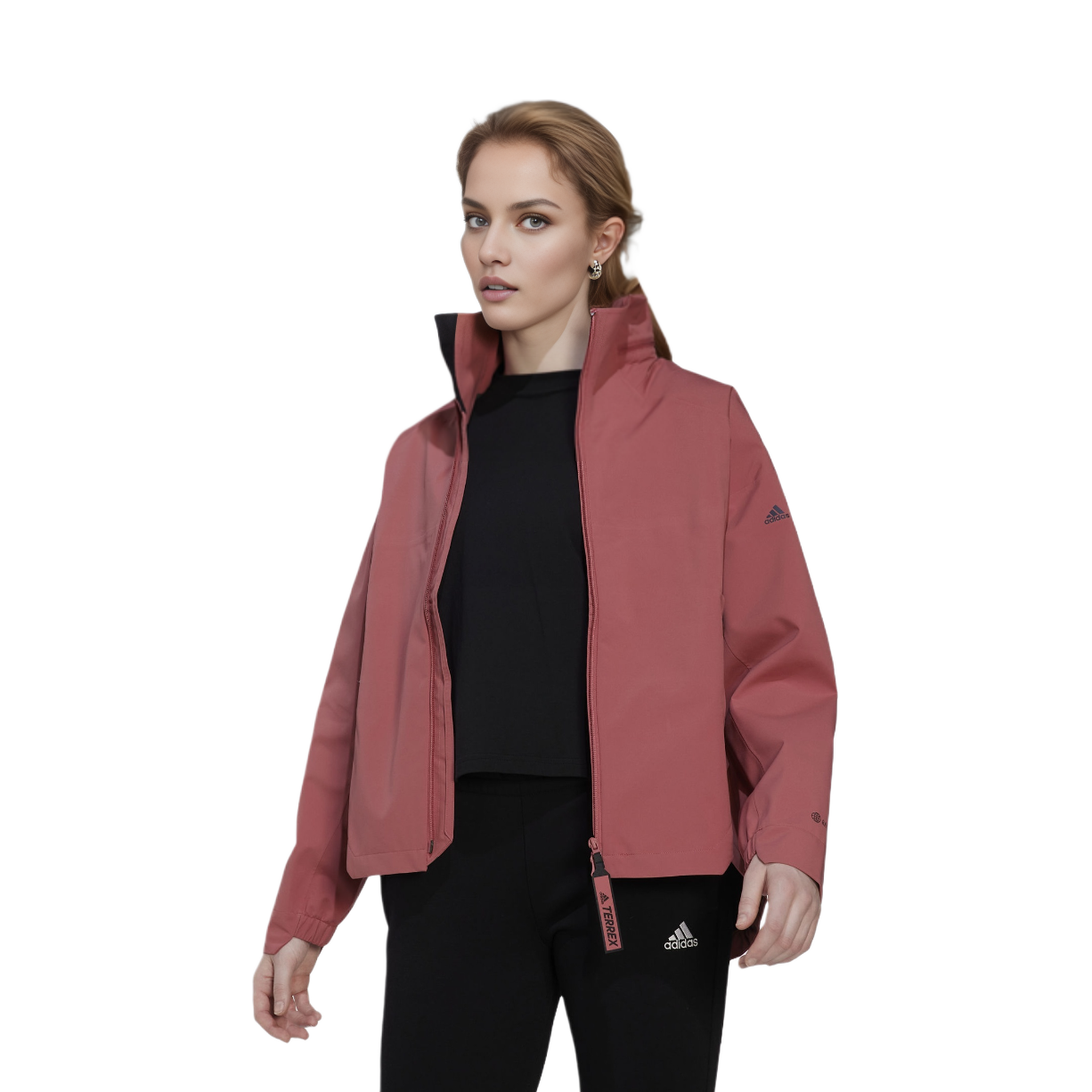 (Women) adidas MYSHELTER Red Waterproof Windproof Breathable Jacket HG6025 圖 3