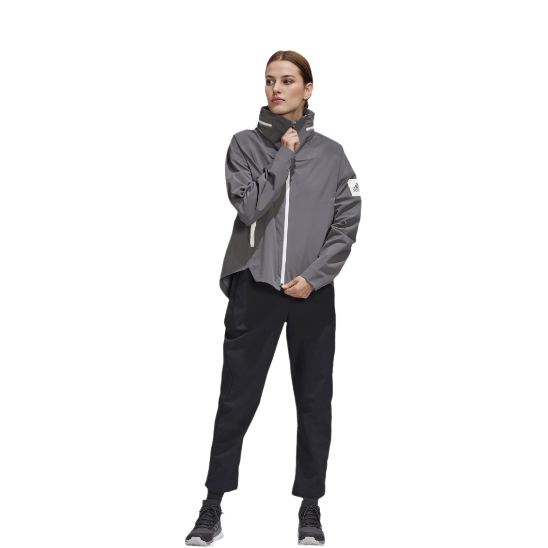 (Women) adidas MYSHELTER Retro Outdoor Reflective Jacket Gray GE5859 圖 4