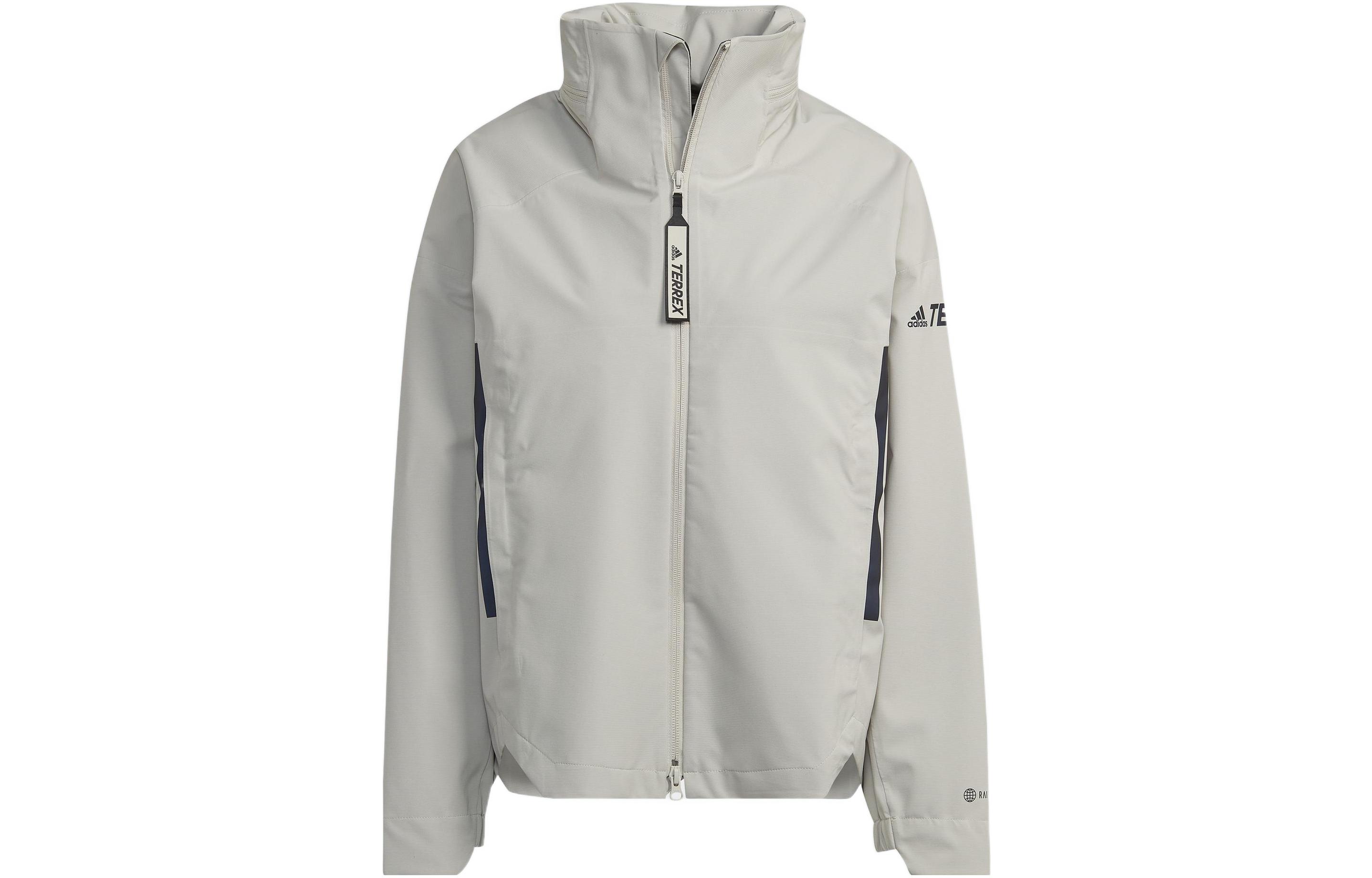(Women) adidas MYSHELTER Terrex CW RR Grey Letter Print Zip-Up Hooded Jacket HG6024 圖 2