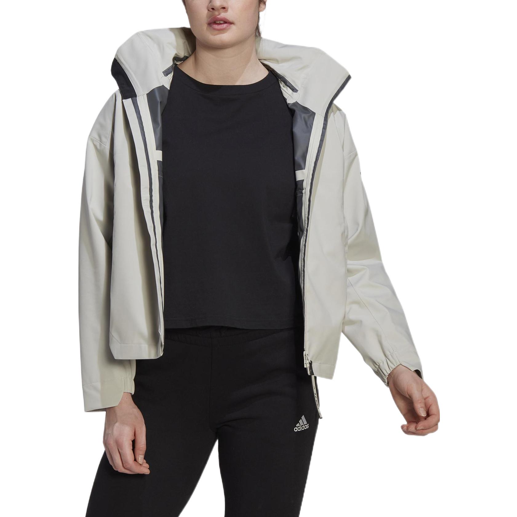 (Women) adidas MYSHELTER Terrex CW RR Grey Letter Print Zip-Up Hooded Jacket HG6024 圖 3