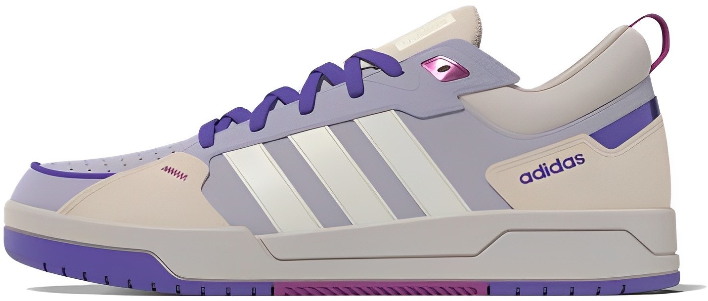 women-adidas-neo-100-db-shoes-beige-purple-white-hq-4550