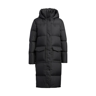 (Women) adidas Neo Black Logo Print Striped Zip-Up Puffer Jacket. HN2442