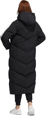 (Women) adidas Neo Long Hooded Down Jacket Black with Logo and Three Stripe Details. HN9866 Shop (Women) adidas Neo Long Hooded Down Jacket Black with Logo and Three Stripe Details. HN9866