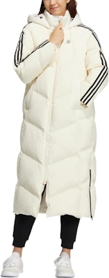(Women) adidas Neo White Logo Print Puffer Jacket with Hood and Zipper. HN9865 Lookbook (Women) adidas Neo White Logo Print Puffer Jacket with Hood and Zipper. HN9865