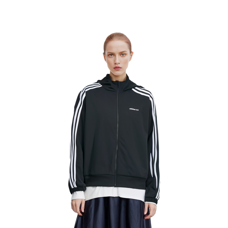 (Women) adidas Neo Black Windbreaker Jacket with Side Stripes H18578 圖 7