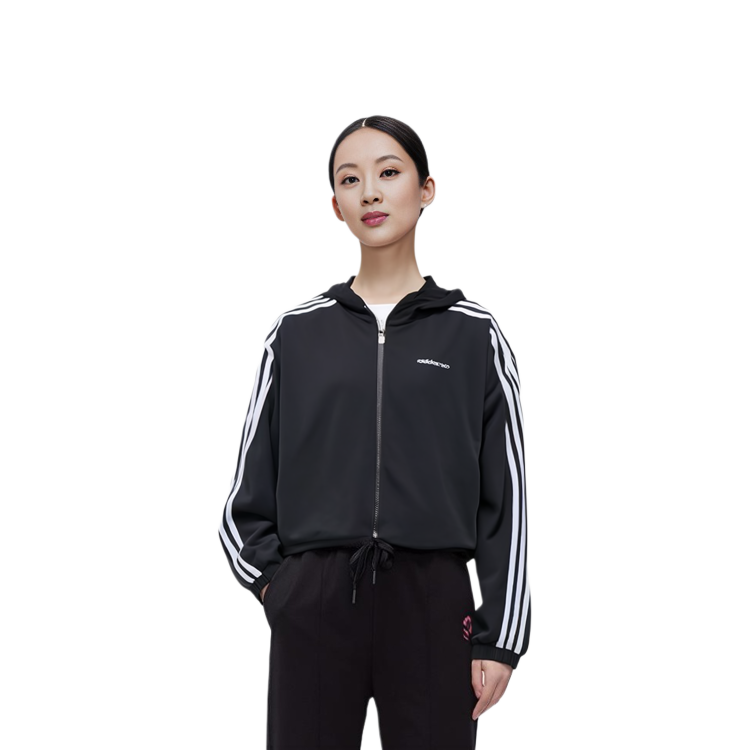 (Women) adidas Neo Black Windbreaker Jacket with Side Stripes H18578 圖 8