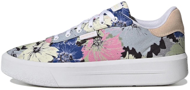 (W) adidas NEO Court Platform CLN 'Abu-abu Pink Biru' GW9784 Buy (W) adidas NEO Court Platform CLN 'Abu-abu Pink Biru' GW9784