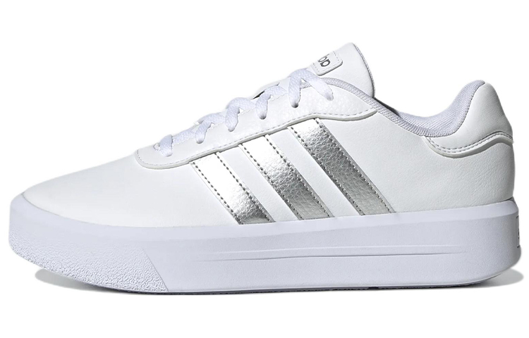 (Women) adidas Neo Court Platform Shoes 'White Silver Metallic' GV8996