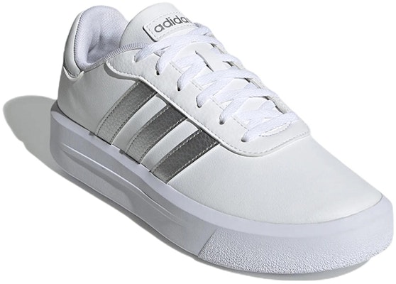 (W) adidas Neo Court Platform 'Putih Perak Metalik' Kasut GV8996 Lookbook (W) adidas Neo Court Platform 'Putih Perak Metalik' Kasut GV8996
