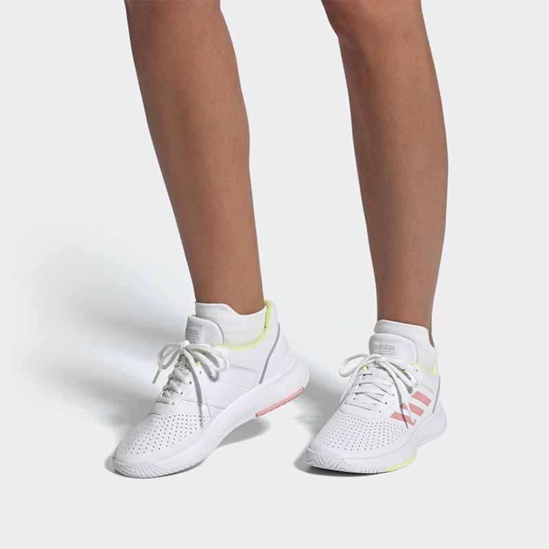Sizing (W) adidas Neo Courtsmash ''Weiß Rosa Gelb'' EG4206