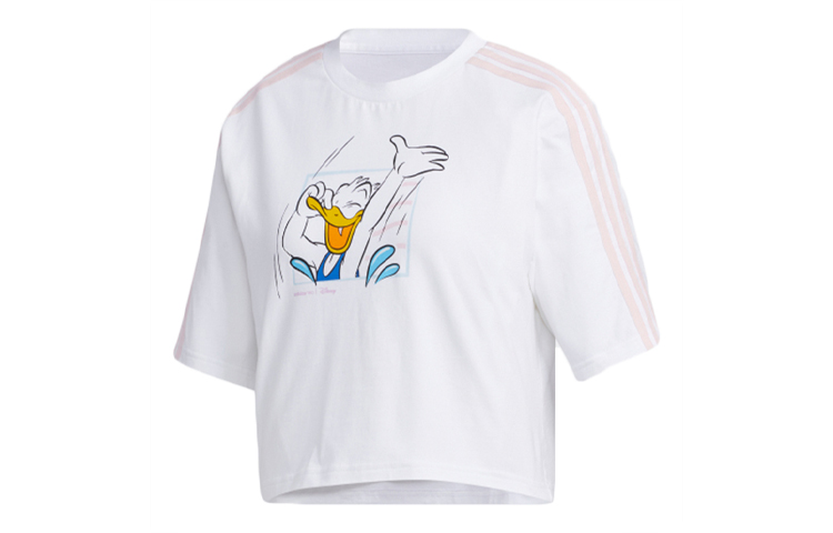 (Women) adidas Neo Donald Duck Cotton Crewneck T-Shirt Women’s White GJ5650