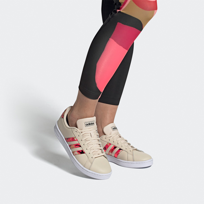 (W) adidas neo Grand Court 'Pink White Red' 圖 7