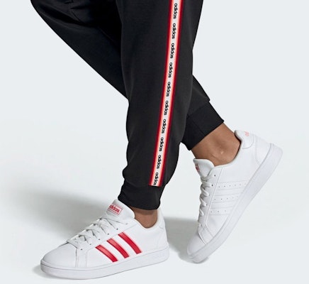 adidas neo GRAND COURT Base 低筒 板鞋 女款 白紅 Details for adidas neo GRAND COURT Base 低筒 板鞋 女款 白紅