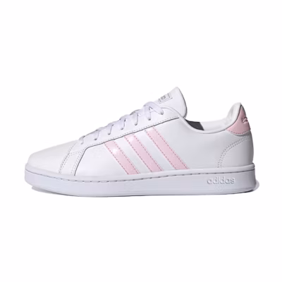 (W) adidas neo Grand Court Slippers Pink/White