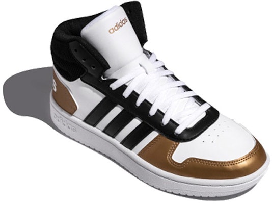 (W) adidas neo Hoops 2.0 Mid 'Hitam Putih Emas' FW6158 Order (W) adidas neo Hoops 2.0 Mid 'Hitam Putih Emas' FW6158