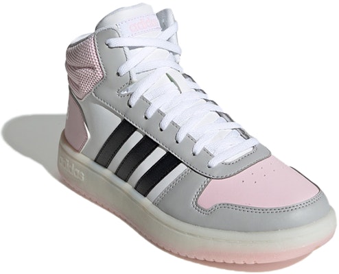 adidas neo Hoops 2.0 Mid 防滑輕便耐磨 中筒 板鞋 女款 白黑粉 Lookbook adidas neo Hoops 2.0 Mid 防滑輕便耐磨 中筒 板鞋 女款 白黑粉