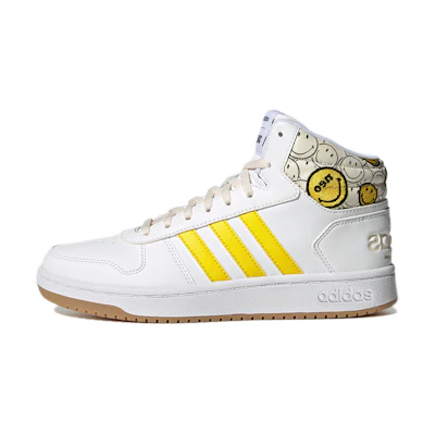 (W) adidas Neo Hoops 2.0 Mid Shoes 'White Solar Yellow'