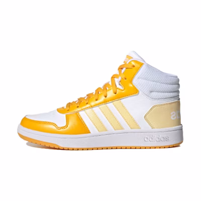 (W) adidas neo Hoops 2.0 Mid White/Yellow