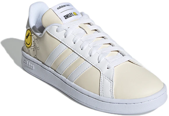 SMILEY x adidas neo GRAND COURT 低筒 板鞋 女式 米黃 Lookbook SMILEY x adidas neo GRAND COURT 低筒 板鞋 女式 米黃