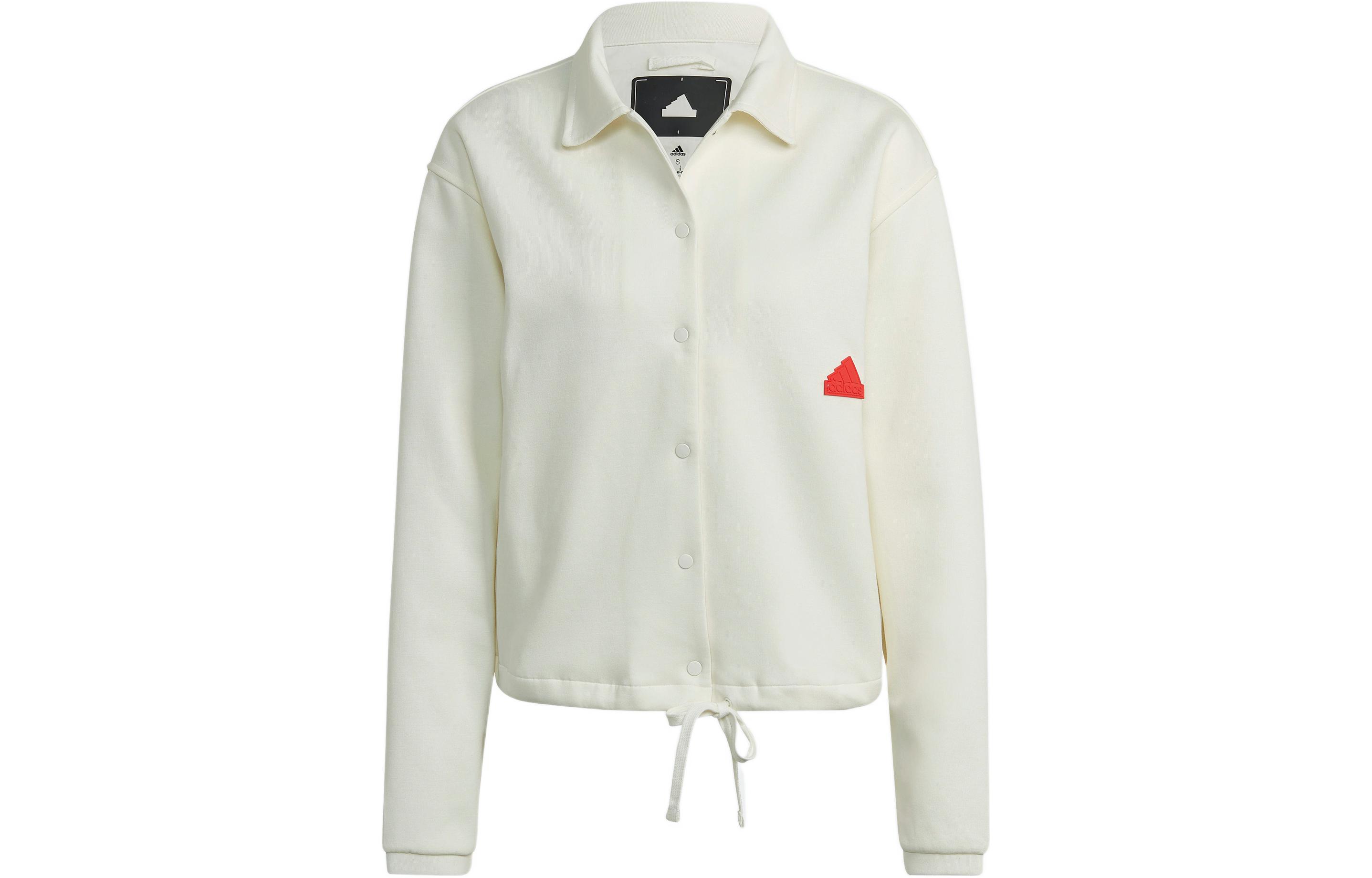 (Women) adidas New Knit CJ Single-Breasted Logo Sports Jacket - White HP1586