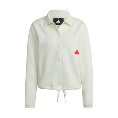 (Women) adidas New Knit CJ Single-Breasted Logo Sports Jacket - White HP1586