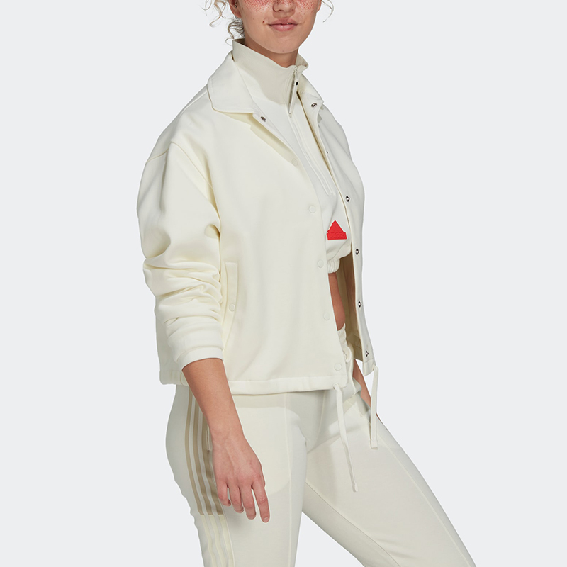 (Women) adidas New Knit CJ Single-Breasted Logo Sports Jacket - White HP1586 圖 6