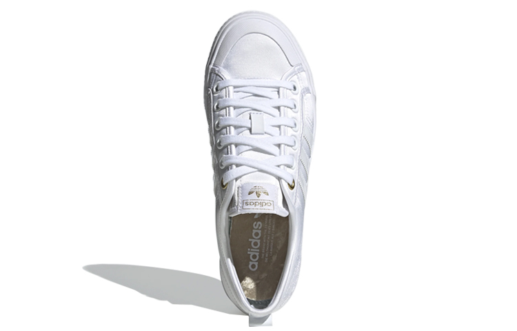 Shop adidas originals NIZZA 花卉刺繡 輕便 低筒 板鞋 女款 白