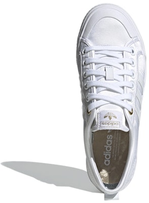 adidas originals NIZZA 花卉刺繡 輕便 低筒 板鞋 女款 白 Shop adidas originals NIZZA 花卉刺繡 輕便 低筒 板鞋 女款 白