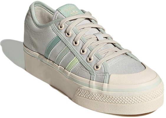 (Women) adidas Nizza Platform 'Cream White Green' GX4605 Lookbook (Women) adidas Nizza Platform 'Cream White Green' GX4605