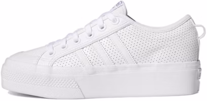 (Women) adidas Nizza Platform 'Triple White Perforated' FX9180 (Women) adidas Nizza Platform 'Triple White Perforated' FX9180