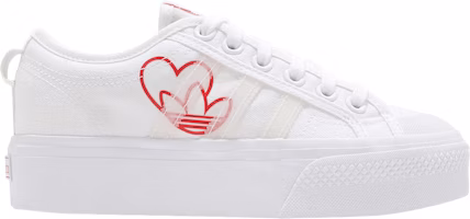 (Women) adidas Nizza Platform 'White Red Heart' FX9179 (Women) adidas Nizza Platform 'White Red Heart' FX9179