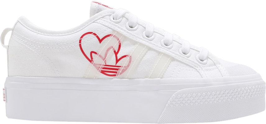 Buy Women adidas Nizza Platform White Red Heart FX9179 Novelship