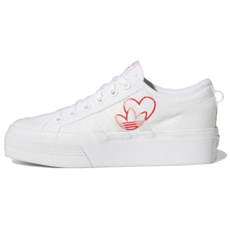 (Women) adidas Nizza Platform 'White Red Heart' FX9179