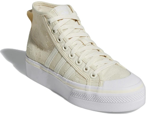 (W) adidas Nizza Platform Mid 'Putih Krem' GX8356 Lookbook (W) adidas Nizza Platform Mid 'Putih Krem' GX8356