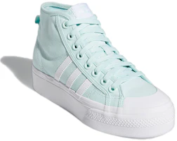 Lookbook adidas originals Nizza Platform Mid 減震防滑 中幫休閒板鞋 女款 藍白色