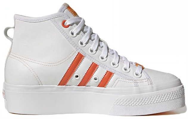 (W) adidas Nizza Platform Mid Vegan 'Putih Bliss Oranye' GY1897 Order (W) adidas Nizza Platform Mid Vegan 'Putih Bliss Oranye' GY1897