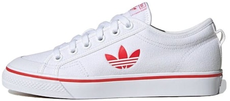 (Women) adidas Nizza Trefoil 'White Red' FX9267 (Women) adidas Nizza Trefoil 'White Red' FX9267
